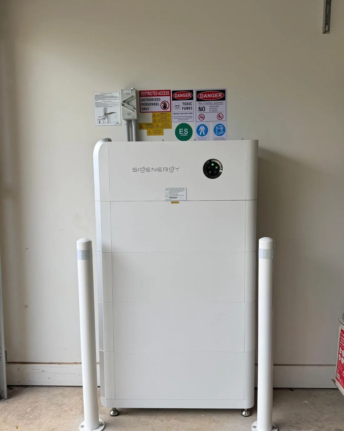 Sigenergy home battery installed in a garage