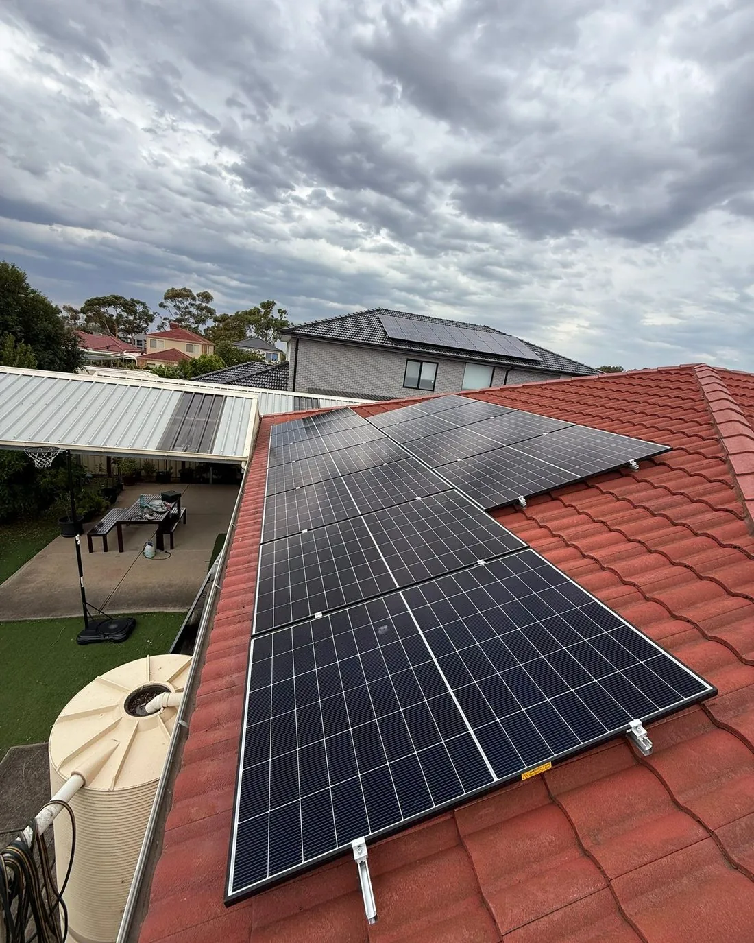 Solar panels installed on a tiled roof in Melbourne